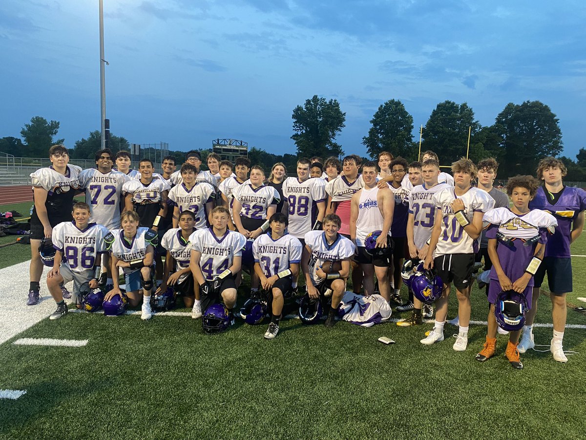 Your 2023 Knights after grinding out a great week at @WNEFB Camp in Enfield. Huge shout out to @EHSEagles_FB for hosting. All part of the process #AlwaysEarned #NeverGiven #cthsfb
