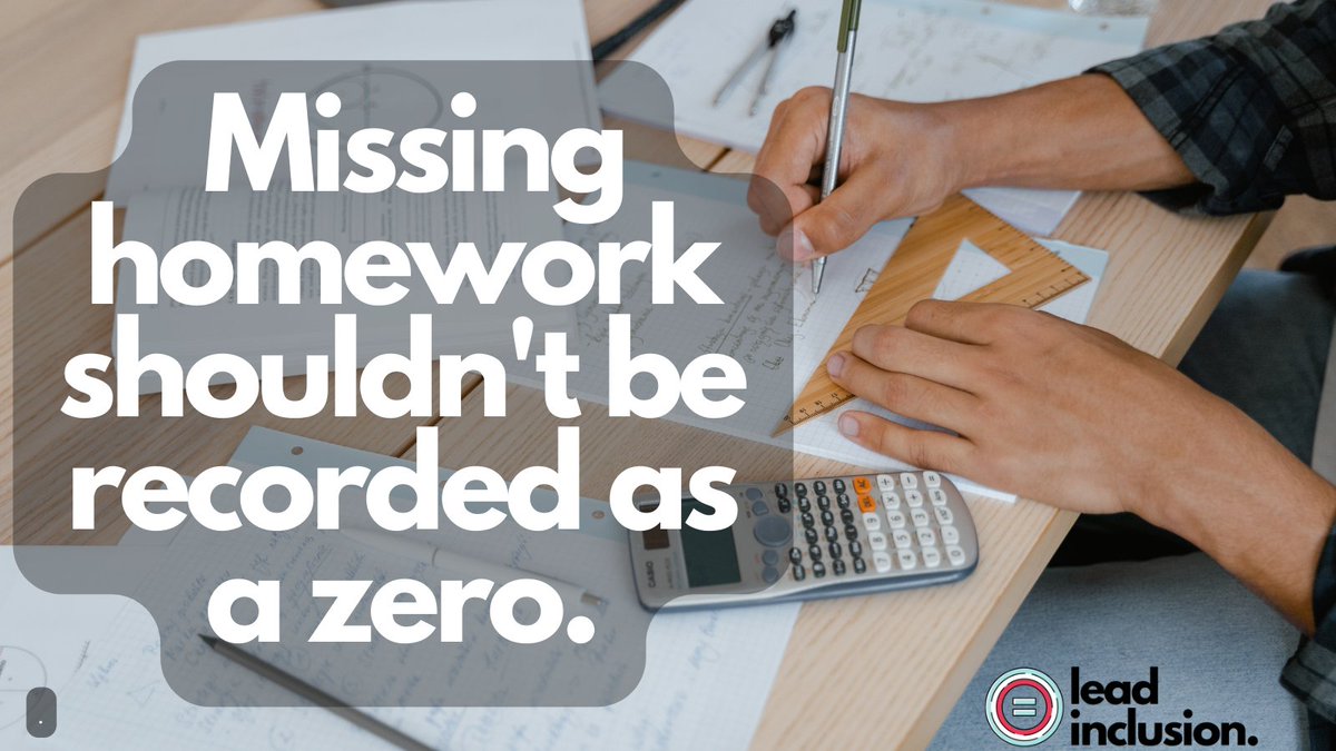🔍 Not completing homework is not proof of insufficient learning. Thus, missing homework shouldn't be recorded as a zero—it's simply missing data. Better, don't grade homework at all. #LeadInclusion #EdLeaders #Teachers #UDL #SBLchat #TG2Chat #TeacherTwitter