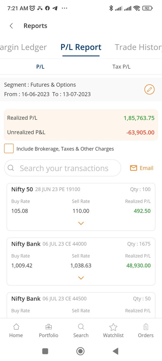 Excellent returns of 185000 with just 500000 capital that too in safe trades only in option selling and directional hedging to maximise profits.