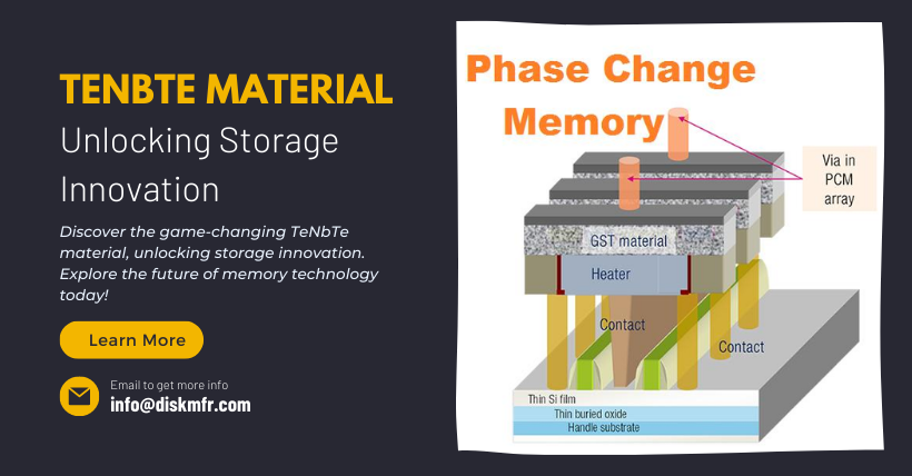 DiskMFR's tweet photo. 🔓💾 Unlock the future of storage innovation with TenBTE material. 

Read more: https://t.co/UzNFzA6F5E

 #StorageInnovation #TenBTE #Technology #FutureTech #PhaseChangeMemory #DiskMFR #Yunze https://t.co/4CinQzA6Sr