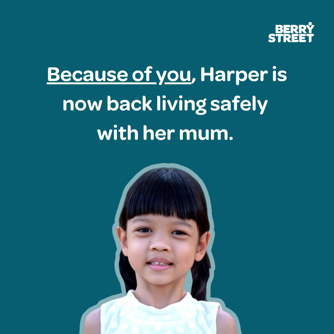 Recently, we told you about Harper*, who was placed in foster care after experiencing trauma at home. 

Thanks to our kind supporters, Harper is now living safely with her mum. ❤️👩‍👧

Find out more about the impact a donation to Berry Street makes: berrystreet.org.au/you-can-help/d…