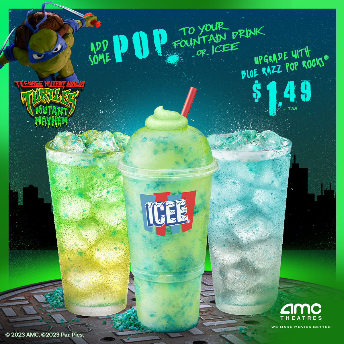 The SHELL SHOCKER #ICEE is now available at #AMCTheatres! Slurp on