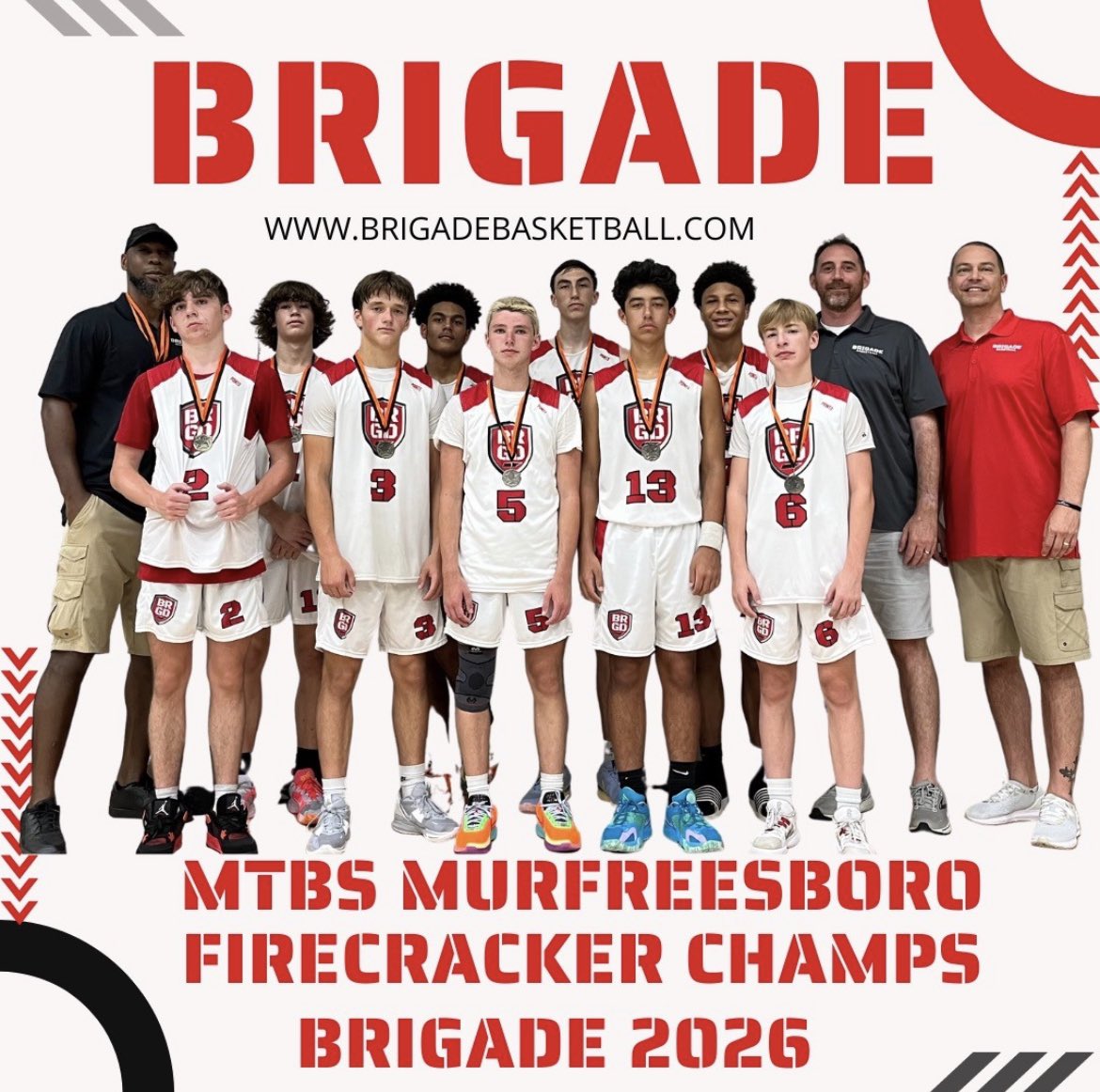 theBRIGADEway's tweet photo. 🏆CONGRATS to the #BRIGADE2026 team… MTBS Murfreesboro Firecracker CHAMPS (5-0) in the 15U Division!

#theBRIGADEway🔴⚫️ #FAAST #TrustTheProcess #BackToWork https://t.co/Uq7em84M8F