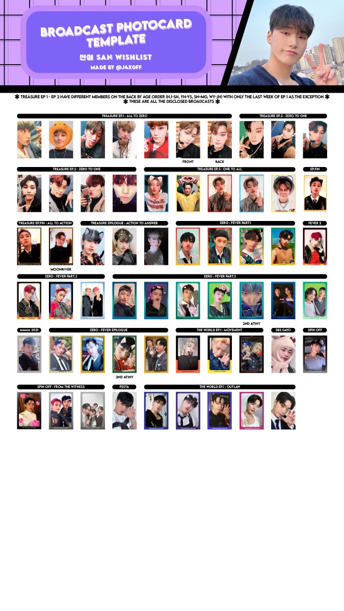 J4X0FF's tweet photo. ATEEZ broadcast streaming unit event pcs 

Photocard template wishlist complete wl

update: outlaw answer

Member individual: san mingi wooyoung jongho

Don’t crop my @ ~

공방 포카 포카리스트 산 민기 우영 종호 試験 当選者トレカ https://t.co/A6AKCaj02r