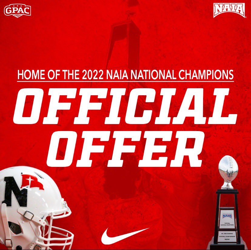After a great conversation with <a href="/JFakkema80/">Josh Fakkema</a>, I am excited to announce that I have received an offer from <a href="/nwc_fb/">Northwestern College Football</a>!
<a href="/coachmmmcc/">Matt McCarty</a>