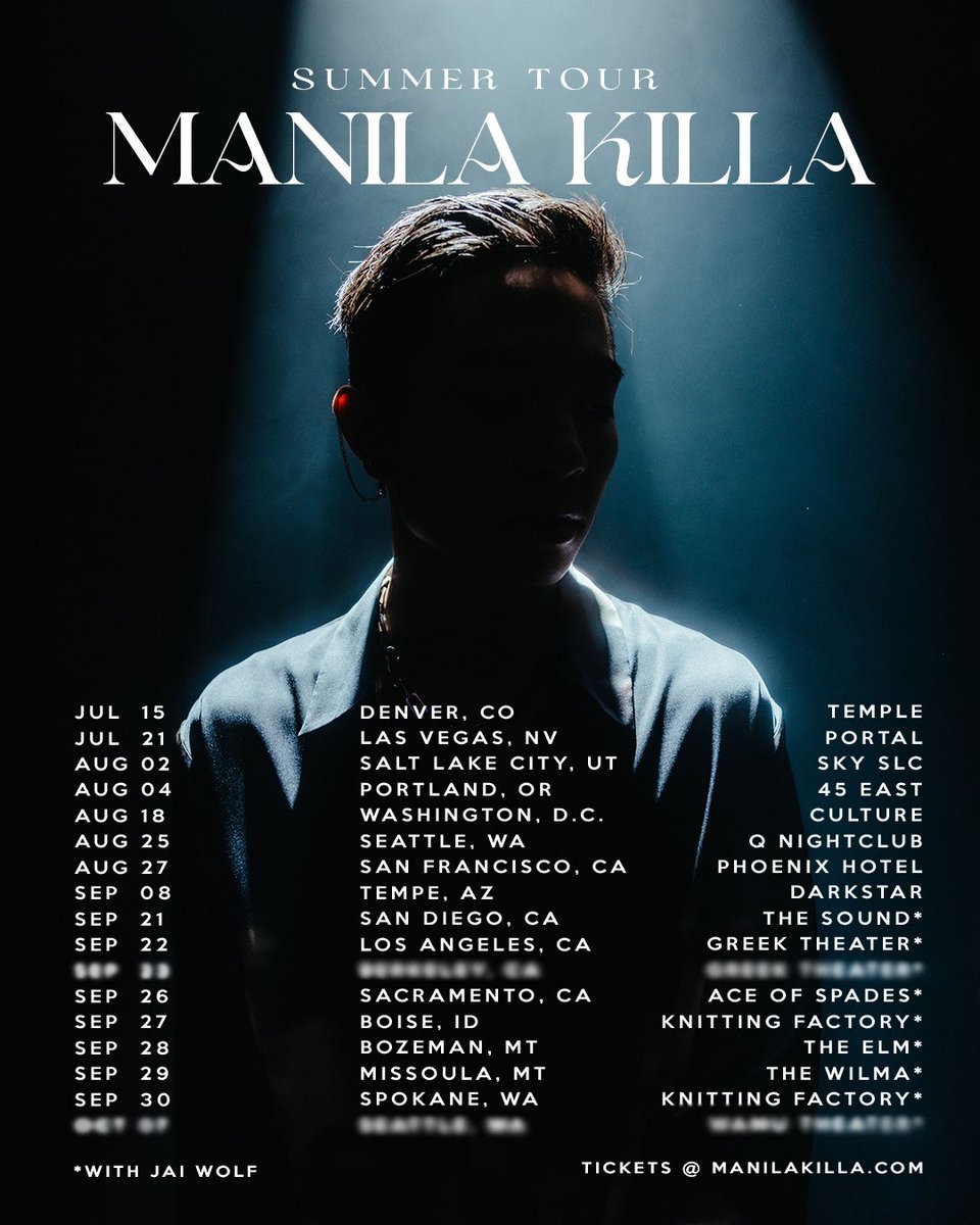 CONTEST TIME 

1. reply with the city you’d like to attend the show in (full dates below) 
2. tag a friend you’d like to bring 

i’m giving away two tickets and one jersey to 5 winners 😶‍🌫️