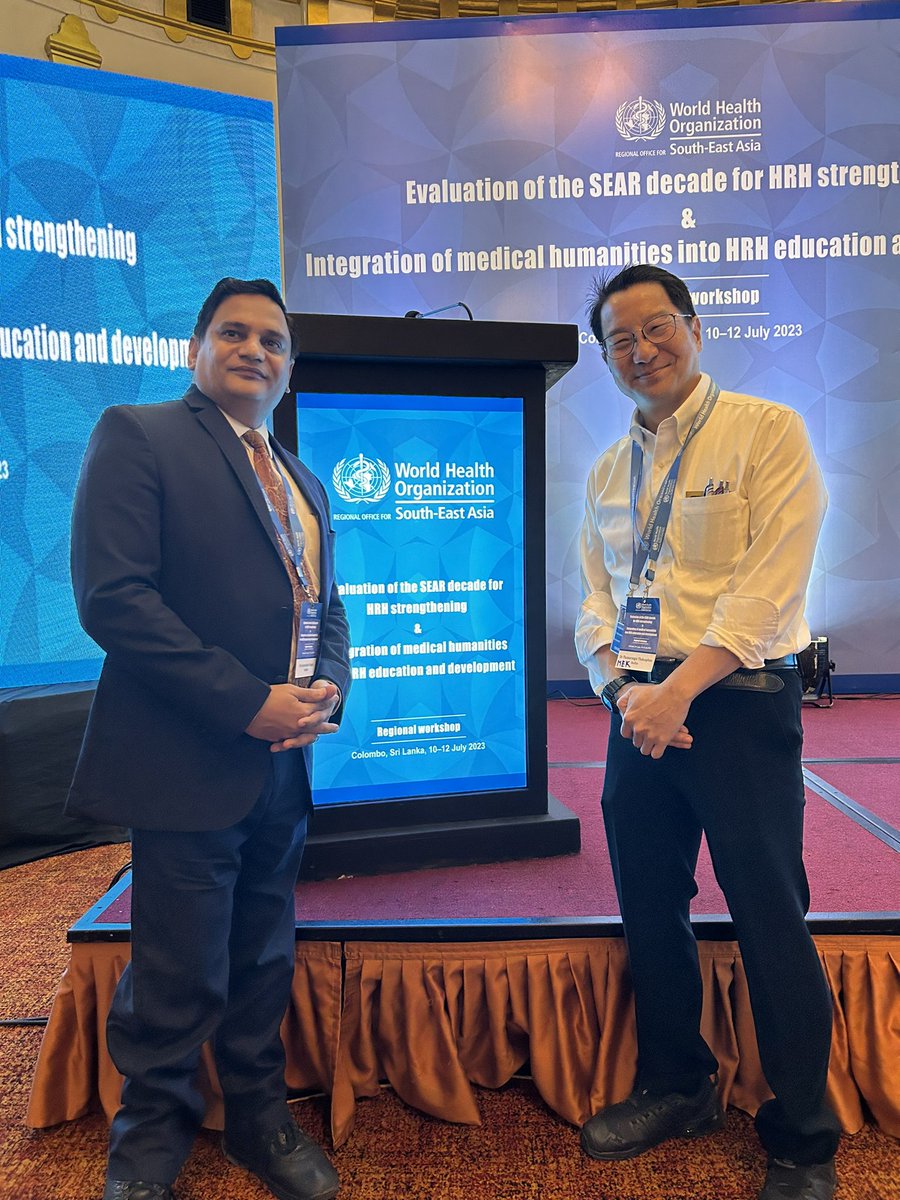 drsitu's tweet photo. Just had an incredible experience representing the #MedicalHumanities movement in 🇮🇳 at the @WHOSEARO Regional Workshop on Evaluation of the SEAR decade for #HRH strengthening &amp; Integration of medical humanities into HRH education &amp; development in Colombo @WHOSriLanka. 1/ #MedHum https://t.co/qaCmOVPdLb
