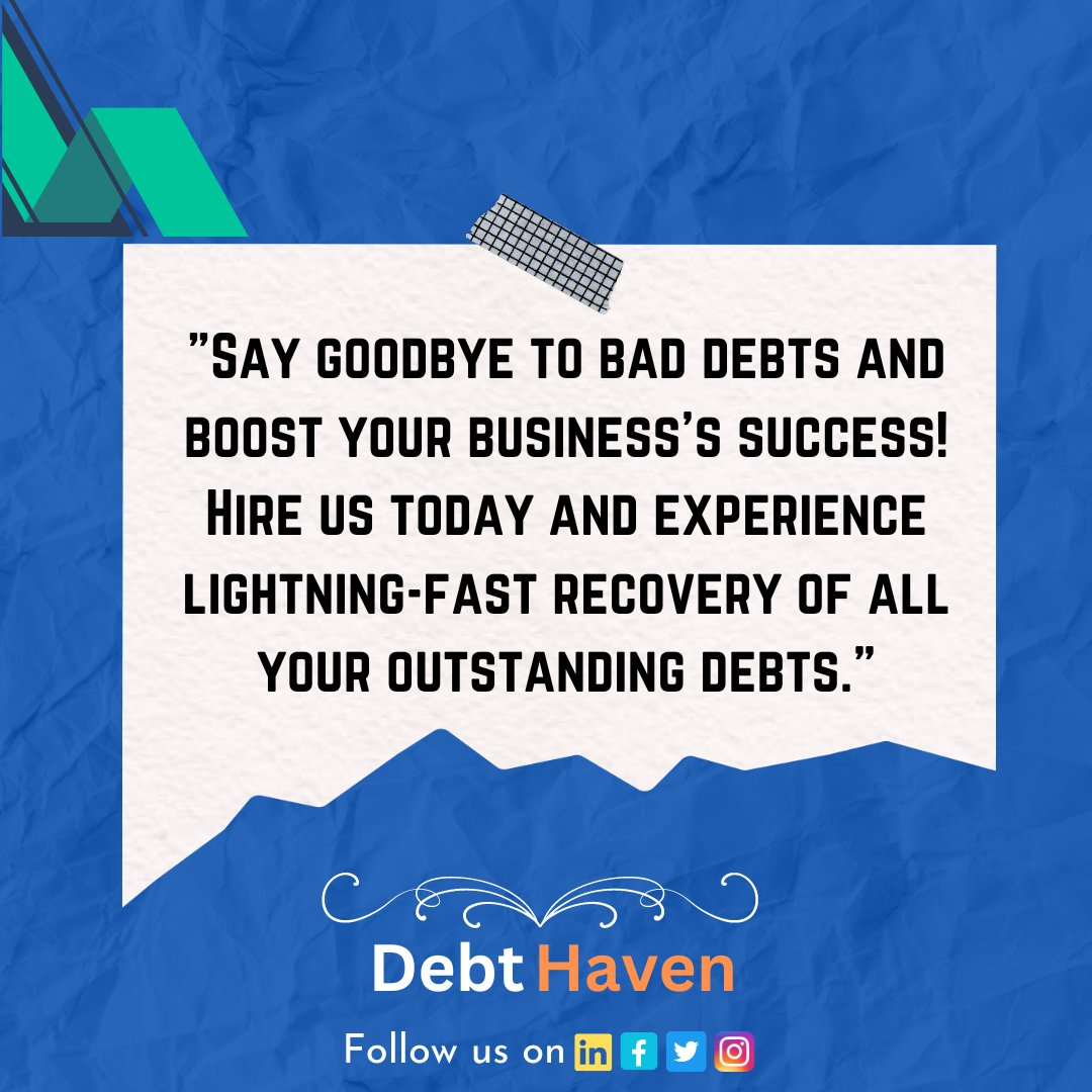 debt_haven's tweet photo. "Revitalize your business with our unbeatable debt recovery services. 🚀 Say farewell to bad debts and unlock new heights of success! 💼💰 #DebtRecoveryExperts #BusinessRevival #SuccessStories #JungKook #aerovia #Tornado #INDvsWI" https://t.co/DMic9jwdZe