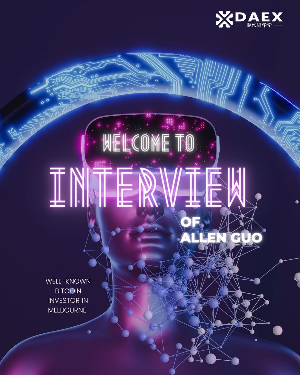 Daex_Education's tweet image. 🔥📷Exciting news! Get ready for an exclusive interview with Allen Guo, a well-known Melbourne-based Bitcoin investor!

Join us on YouTube! 📷

#interview #investment #DecentralizedWallet #Bitcoin #Crypto