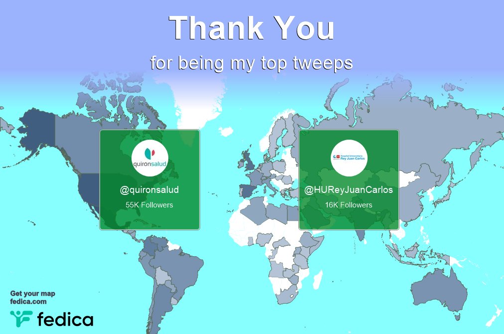 Special thanks to my top new tweeps this week @quironsalud @HUReyJuanCarlos 
@Hosp_Villalba @peter_masiakos @VinayakRengan @meli1982pr @Diegohinojosau @chequegram @docdorys @SergioA_M @dr_khandelwal99 @victorcortes98 @Dyi0802 @Tata_DazaL @DraLisbeht