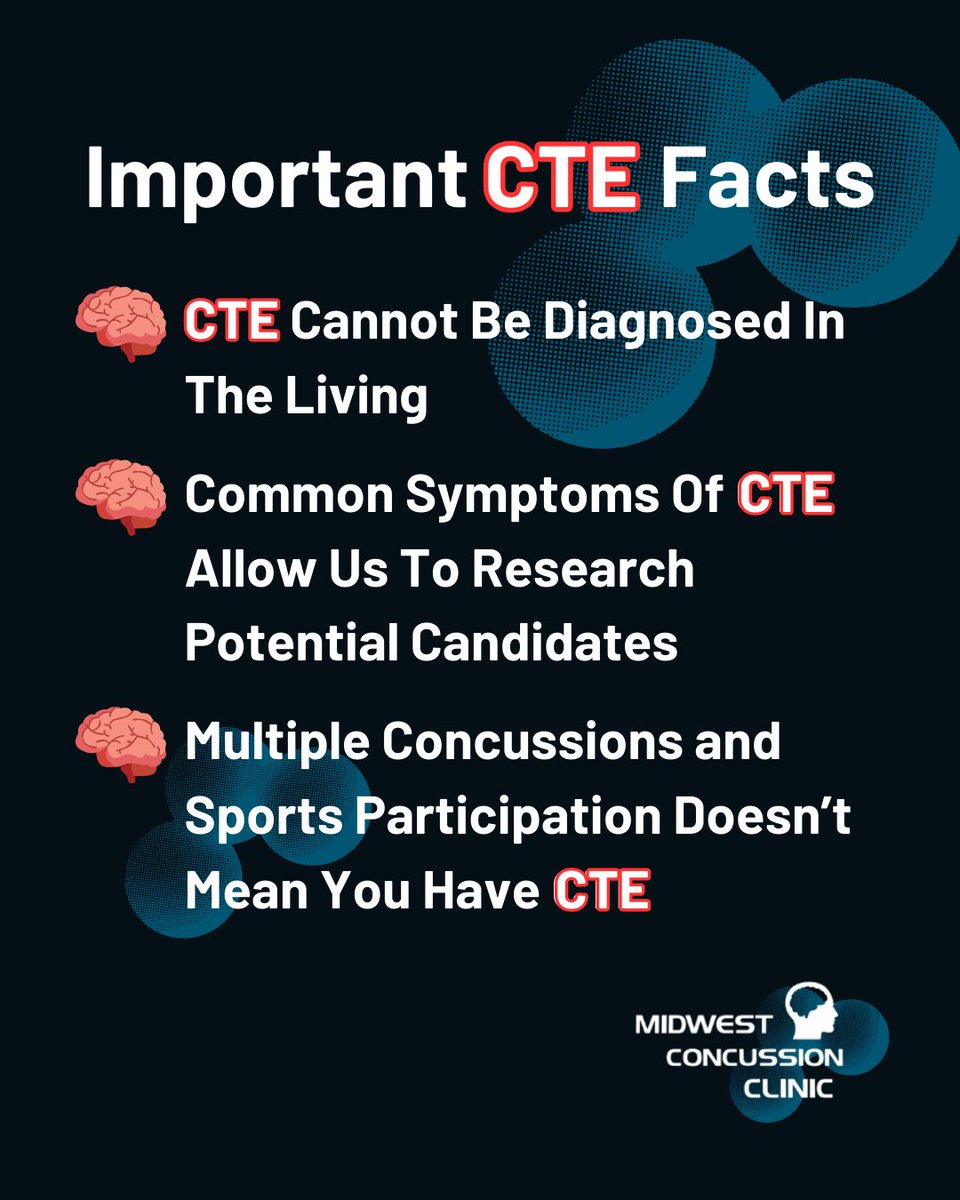 This basic information continues to change as our knowledge of #CTE continues to grow. A massive shout out to all involved in continued concussion and CRE research allowing us to do our jobs!
#ATTwitter #PTTwitter #MEDTwitter #phdchat