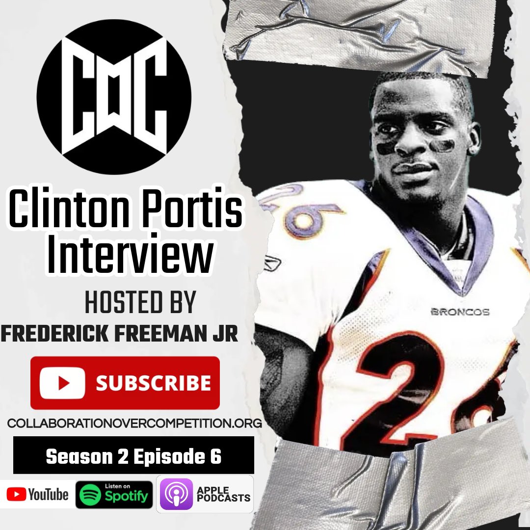 podcastcollab's tweet photo. Welcome @TheRealC_Portis a former All-pro Running back, and community advocate, We had a elevated conversation about collaboration, youth empowerment, football and the criminal justice system plus more ! Check out the full interview on YouTube now ! https://t.co/dx7YUZgKmT https://t.co/5KDciW7c32