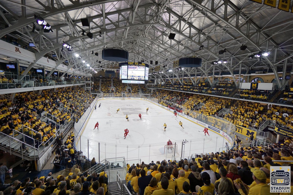 Yost Ice Arena, Ann Arbor, MI - Home of Michigan Wolverines hockey and basketball until Crisler Arena opened in 1967

#michigan #wolverines #michiganhockey #hockeylife #arena #stadium #groundhopping #GoBlue #umichhockey #michiganwolverines #victors https://t.co/gXz4TizzOE