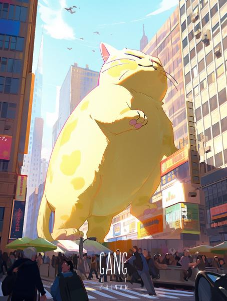Opendream_ai's tweet photo. Giant cat invasion 
#cat #art #AIArtwork #artcollector #cats #CatsLover https://t.co/JFhzbmoZ2Z