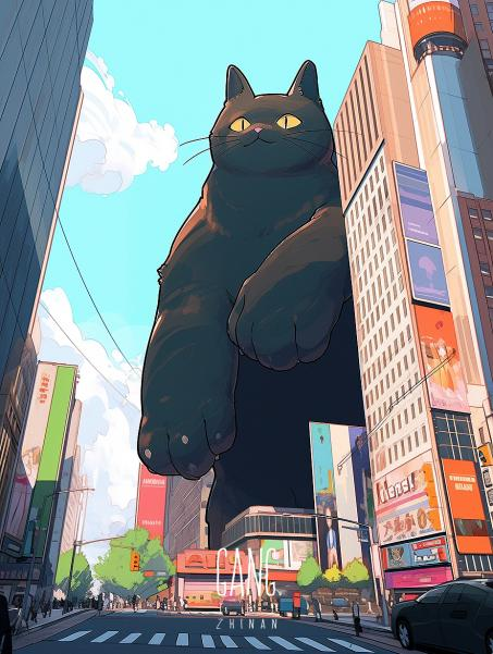 Opendream_ai's tweet photo. Giant cat invasion 
#cat #art #AIArtwork #artcollector #cats #CatsLover https://t.co/JFhzbmoZ2Z