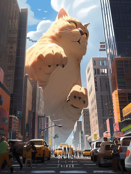 Opendream_ai's tweet photo. Giant cat invasion 
#cat #art #AIArtwork #artcollector #cats #CatsLover https://t.co/JFhzbmoZ2Z