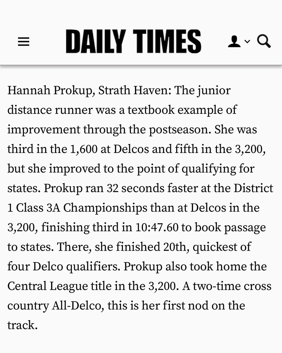 I made All-DelCo track this season, along with 2 amazing teammates. Let’s go, Haven!