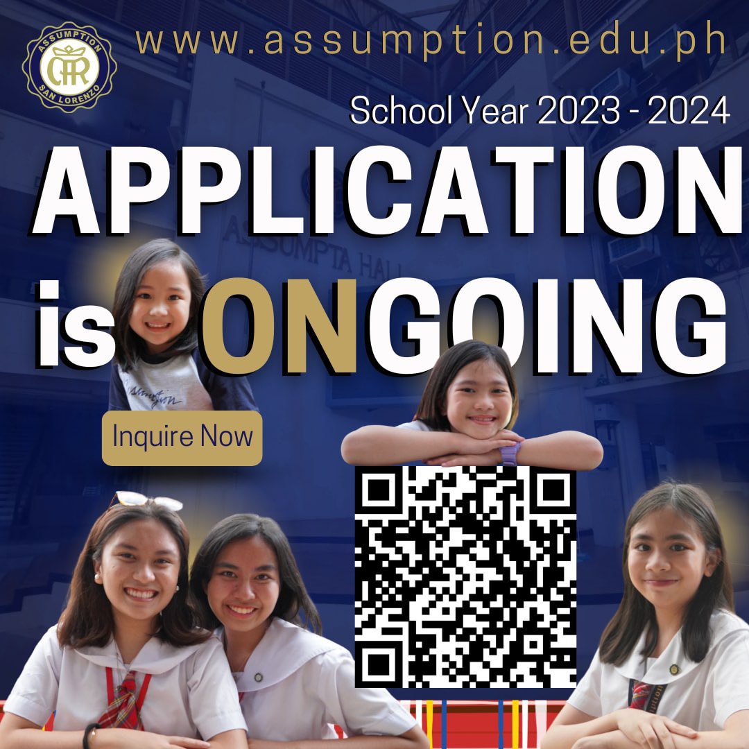 ACBasicEd's tweet photo. Application is still ongoing for School Year 2023-2024.
For pre-enrollment procedures, click on this link: https://t.co/eplckCvbKD
or you may contact us through the following:
EMAIL: acmakatibedadmissions@assumption.edu.ph https://t.co/1pUJXen5sl