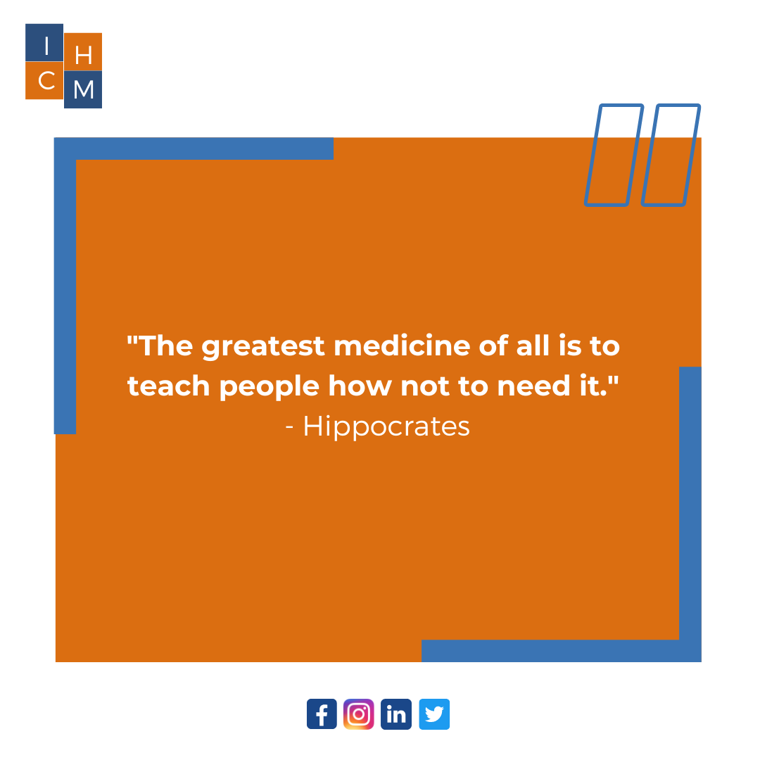 ICHMedicine's tweet photo. "The greatest medicine of all is to teach people how not to need it." - Hippocrates #ICHM #ICHMedicine #humanisticmedicine #health #healthcare #medicine  #humanisticcare #patinetcenteredcare  #humanism #doctor #MedTwitter #Hippocrates https://t.co/enQPwGODBG