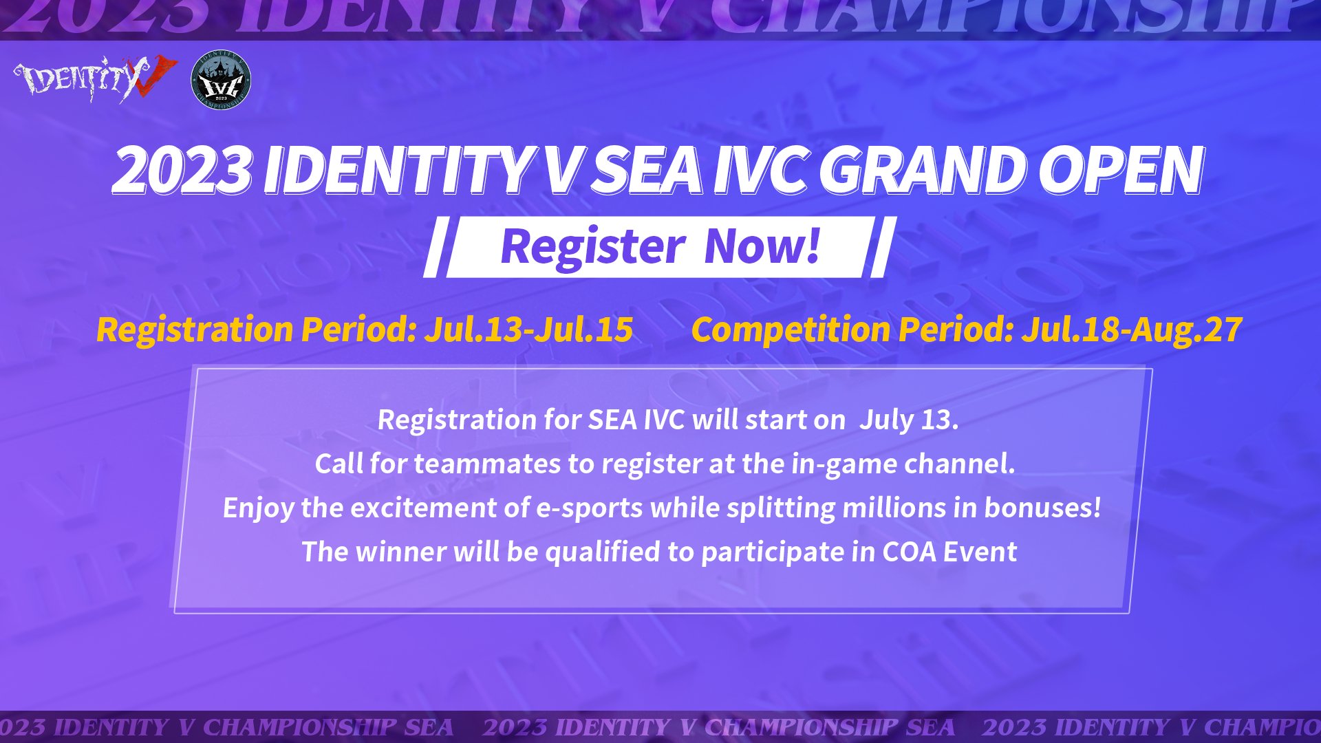 Identity V on Twitter "Dear Visitors, Registration for 2023 IdentityV