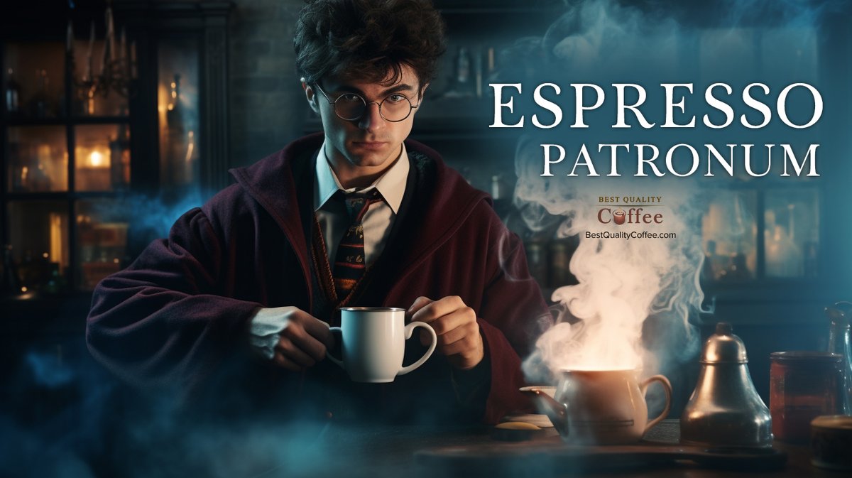 bqcoffee's tweet photo. How do you make magic espresso? #coffeememes, #espressolovers, #harrypotter https://t.co/3oxY15szIe