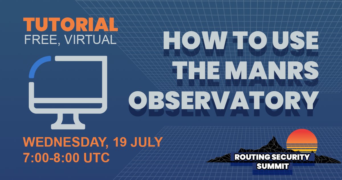 RoutingMANRS's tweet photo. Brush up on your routing security skills with these 3 virtual tutorials happening next week run by @stucchimax and @aftabsiddiqui as part of the #RoutingSecuritySummit 
Register for free: https://t.co/e64GdfkAbl https://t.co/XorVcdftEC