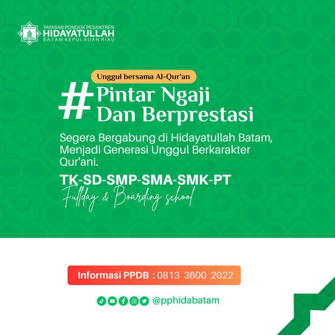 pphidabatam's tweet photo. Orientasi Orang Tua Siswa
Sekolah Integral Hidayatullah Batam https://t.co/emHuV1N5h5
