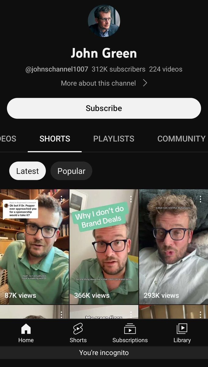 Fab_Spheniscid's tweet photo. @qurllll @danielbrottman @johngreen @JNJNews Nah its gone. Both are gone. With Incognito On and when logged in. Also gone from the channel https://t.co/2O7Ja8lk4l