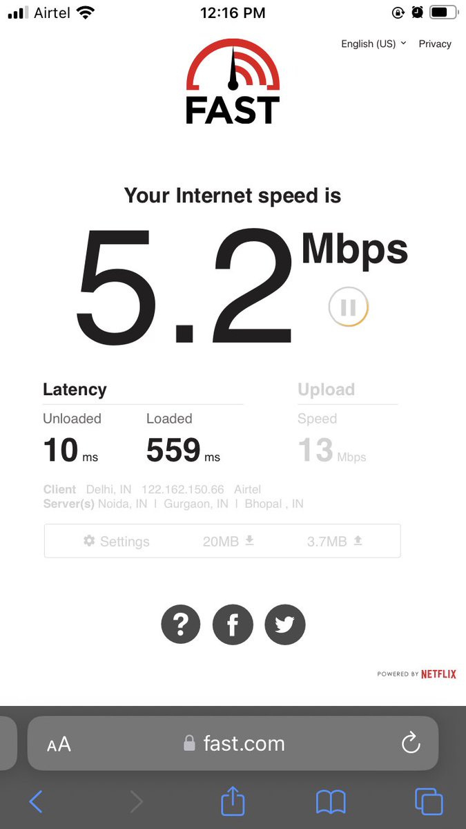 debashishdeol's tweet photo. @Airtel_Presence Good job Kartik. Are you convincing me that this is the speed i m paying for ?? Screenshots from two different times - today &amp; few days back. Please explain. And about writing, you hardly reply over email, so no point discussing that . https://t.co/N1p9FeRAs4