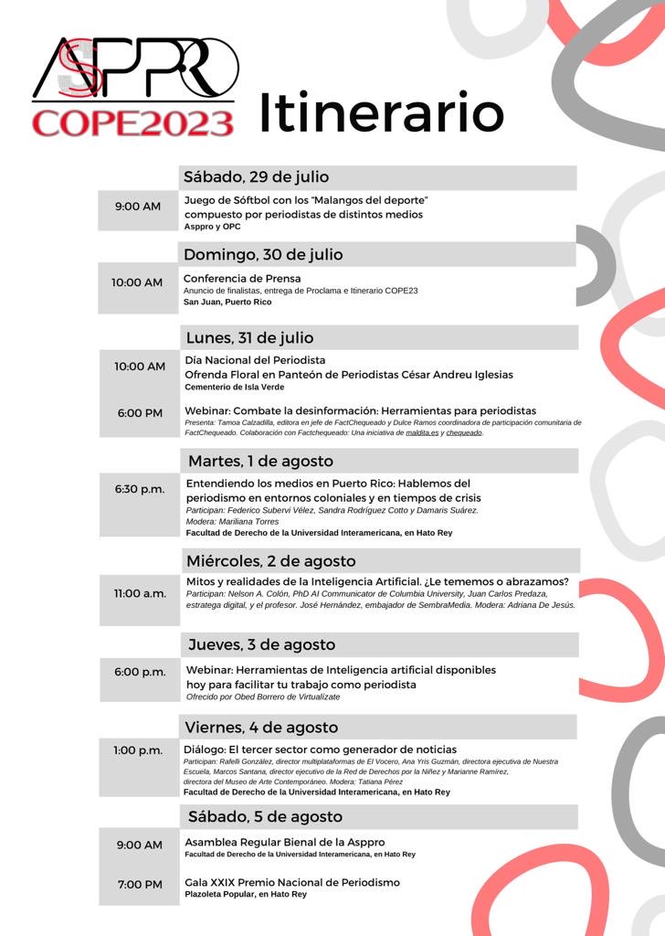 asppro_oficial's tweet photo. Aquí el itinerario de la #COPE23 Te esperamos https://t.co/Xck5LtD1sC