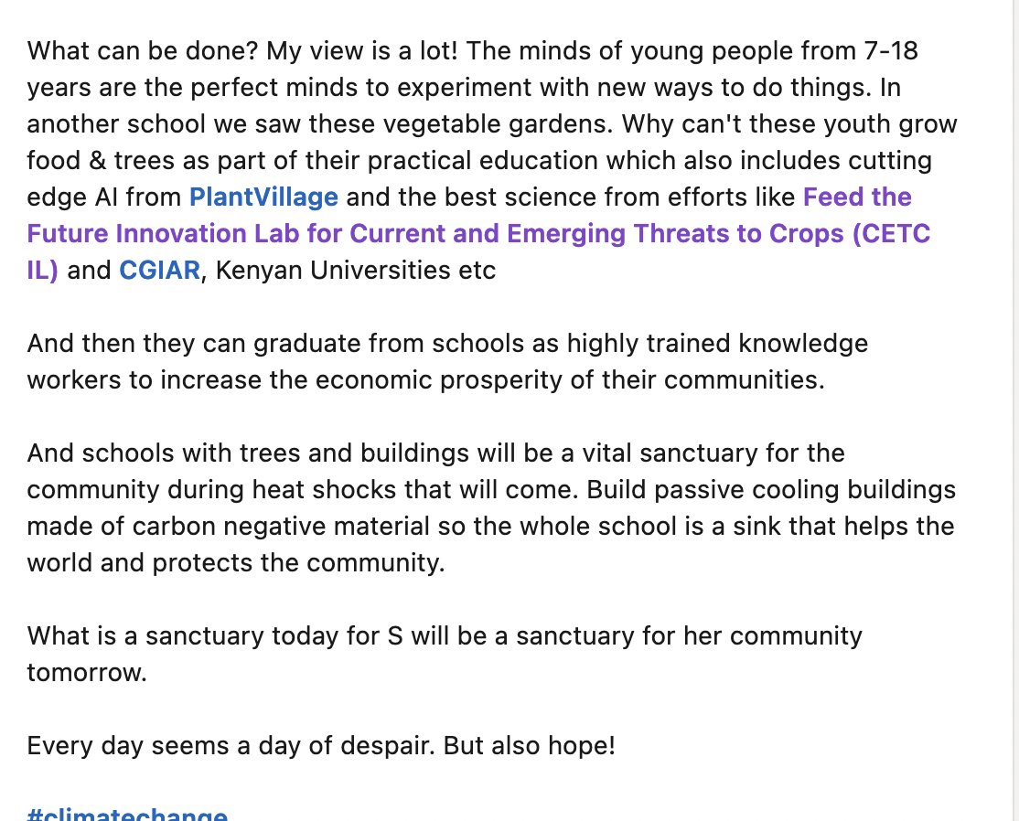 DH_PlantVillage's tweet photo. Just posting this here from LinkedIn because I cannot condense it to do it justice. Please go read. https://t.co/9vNYpubtQM 

thanks @JeffDean  @heidihopperdean  @Googleorg  and other donors for such amazing support that allows us @plantvillage  to change lives! https://t.co/aZ8Y8AljgZ