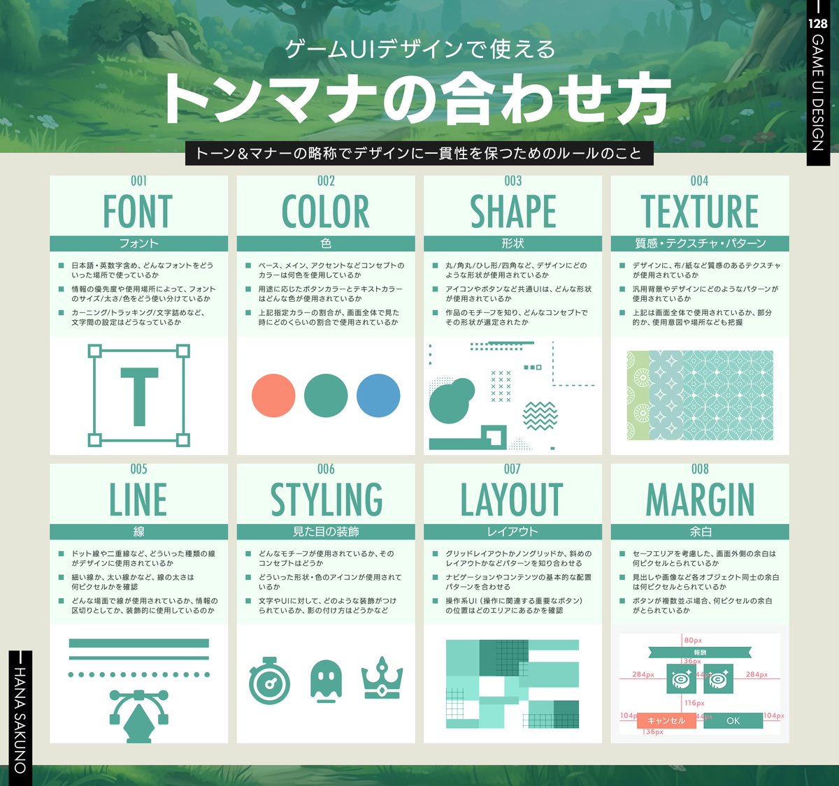 HanaSakuno's tweet photo. ゲームUIデザインで使える「トンマナの合わせ方」についてまとめました📝
#ゲーム素材の作り方 https://t.co/qYR1WWsB7T