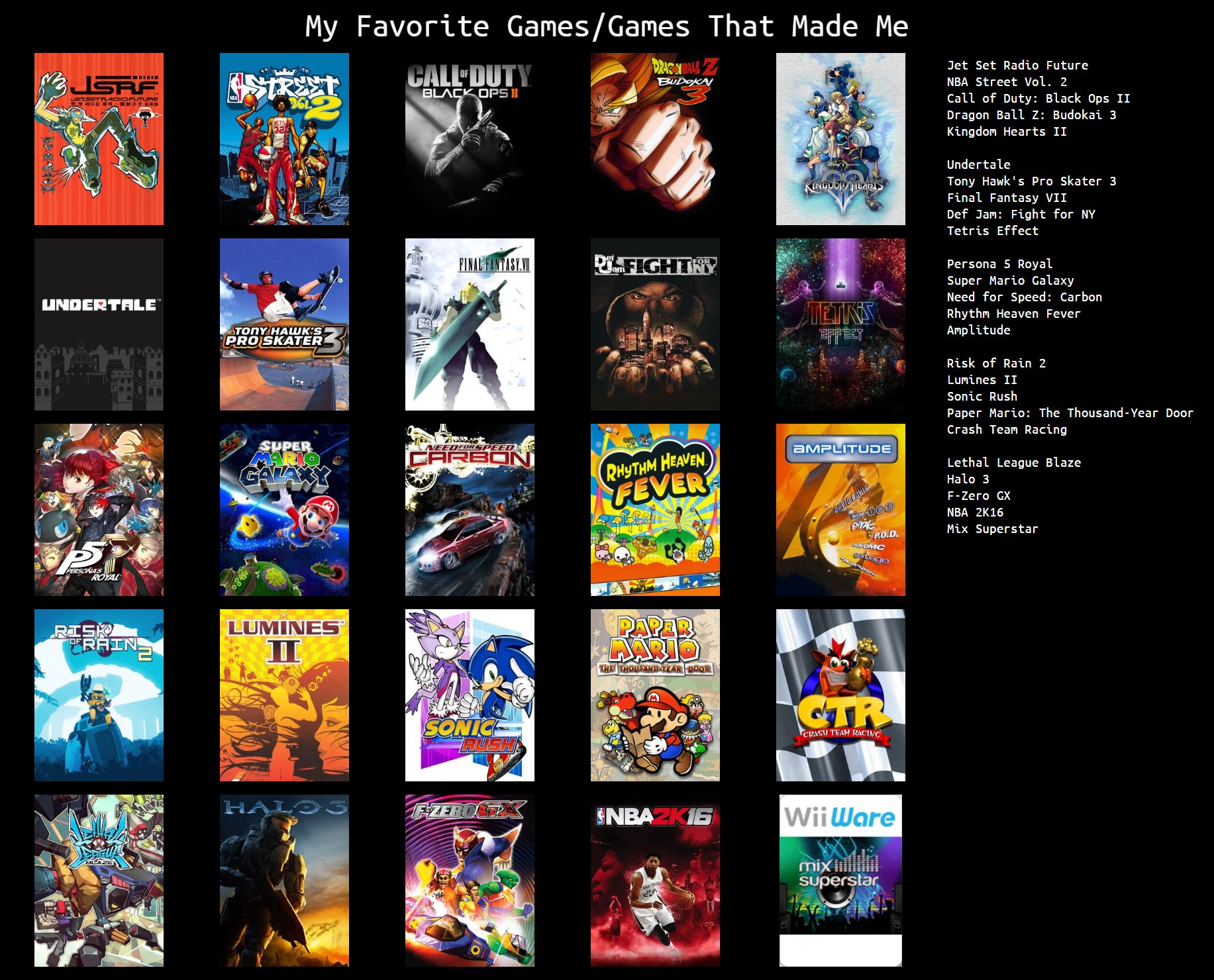 My Top 25 Games of All Time that are Very Dear to Me. : r/gaming