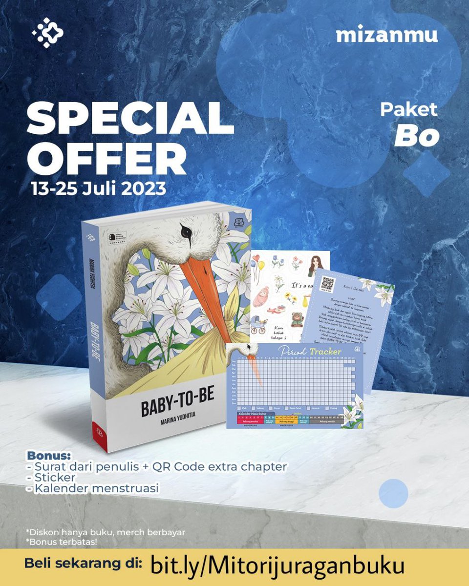 mitoreadbooks's tweet photo. 📚SPECIAL OFFER📚
13 - 25 Juli 2023

Ada banyak cerita tentang ibu, tapi tak pernah benar2 sama. Adel, seorang doula, tak pernah berkeinginan punya anak, apalagi menjalin hubungan dg lelaki. Namun, seekor bangau membawa ruh bayi kepadanya.

#MWB
#BabytoBe
@marinayudhitia https://t.co/8vQQmq2ma7