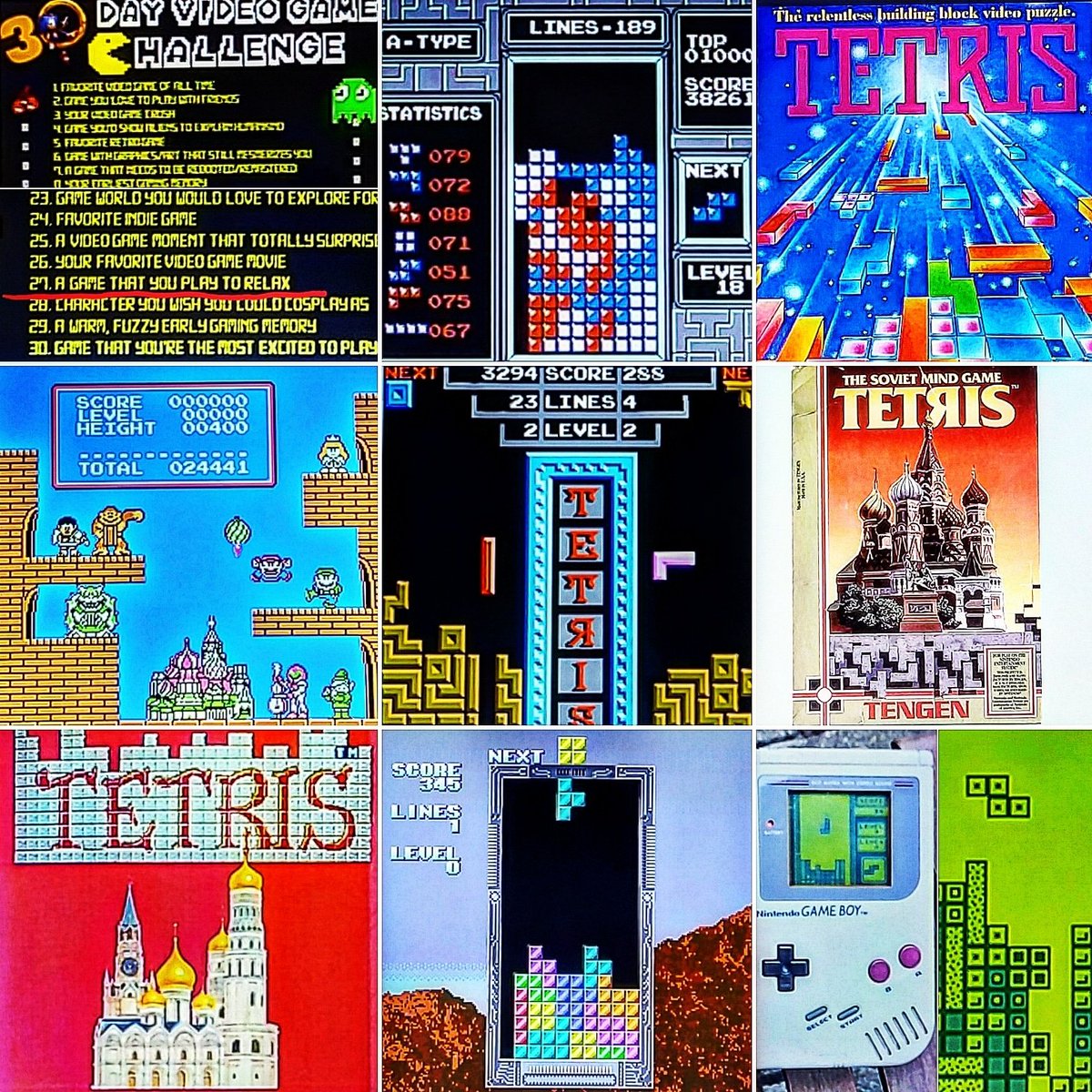 owikj's tweet photo. #30dayvideogamechallenge ๐ฎ๐น
Day 27 : A game that you play to #relax - #tetris
#puzzlegame #tetrominoes #nes #pit #kidicarus #donkeykong #bowser #princesspeach #mario #luigi #samusaran #link #tengen #unlicensed #segagenesis #gameboy #packingame https://t.co/9b3qssBcov