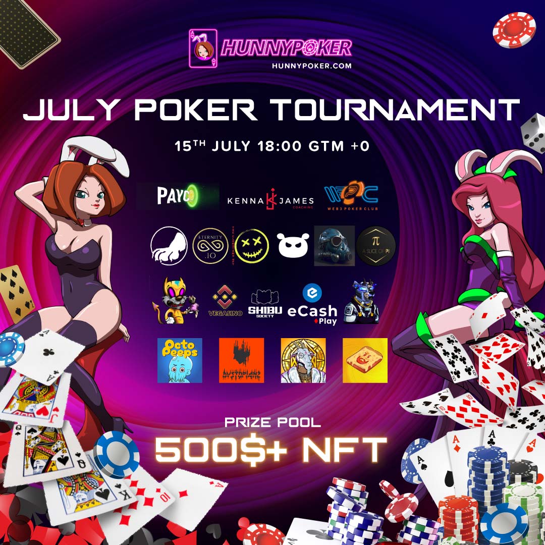 ❤️We've partnered with 18 amazing projects for this Mega Collab Event 
💰500 $BUSD &amp; awesome additional prizes

THE REGISTRATIONS ARE OPEN. Link &amp; prize pool can be found here discord.gg/hunnyplay 

#HunnyPoker #F2P #poker #cryptopoker #giveaway #p2e #pokeronline #P2EGame