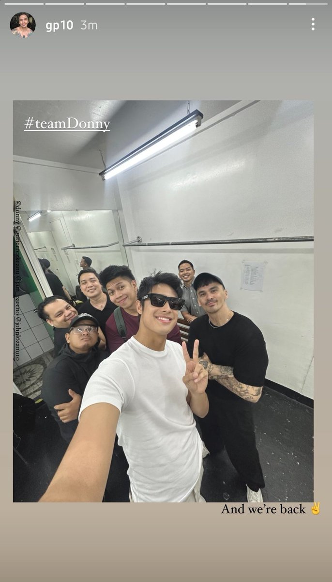 📸 IG | Sir Gee @.gp10 story

“#.teamdonny”
“And we're back ✌🏼”

#DonnyPangilinan | Donny Pangilinan