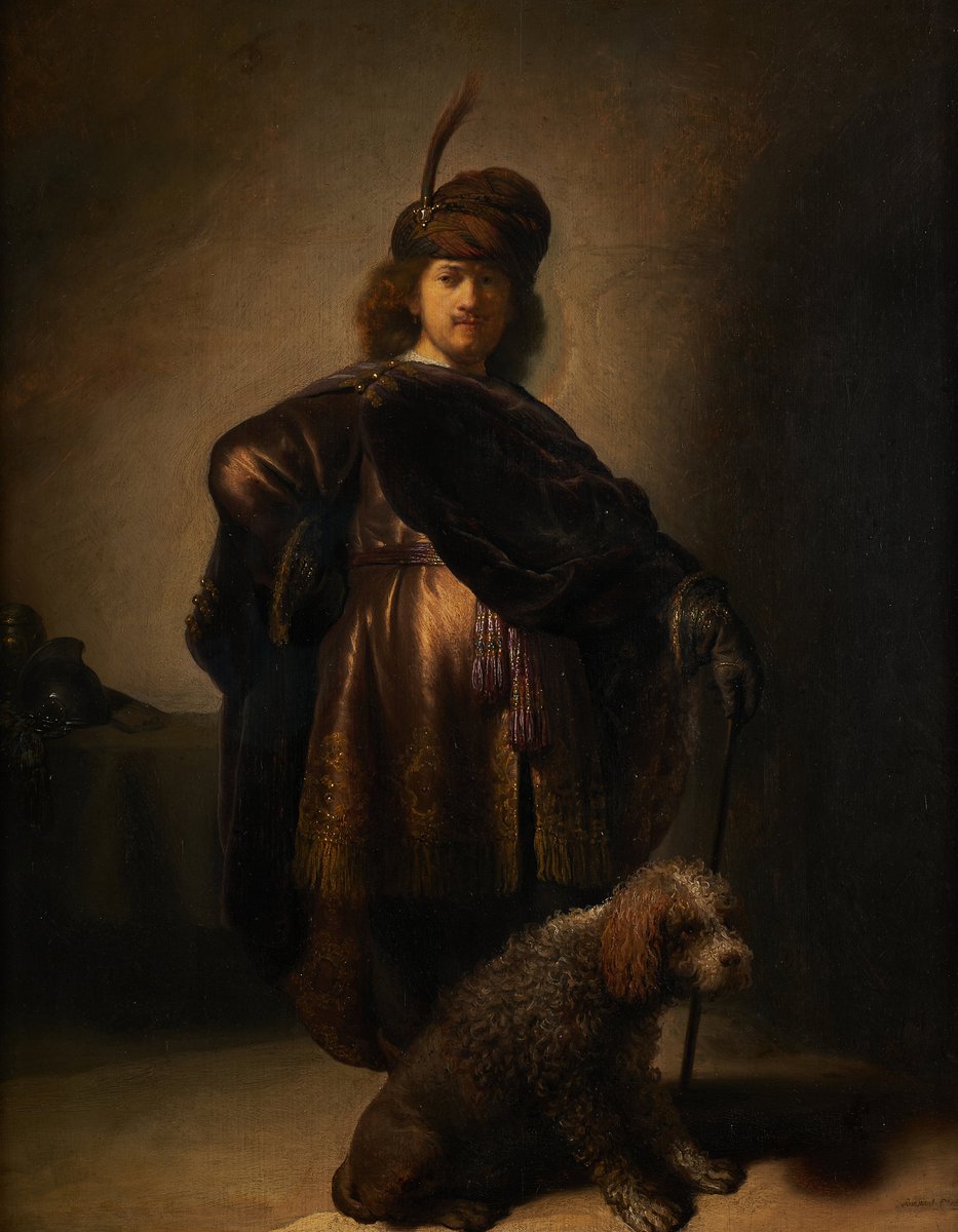 📅 Rembrandt est né le 15 juillet 1606.

Dans ce portrait conservé au #PetitPalais, l'artiste se représente en prince oriental. Parmi les quatre-vingts autoportraits conservés par le Petit Palais, celui-ci est le seul sur lequel il se représente en pied.