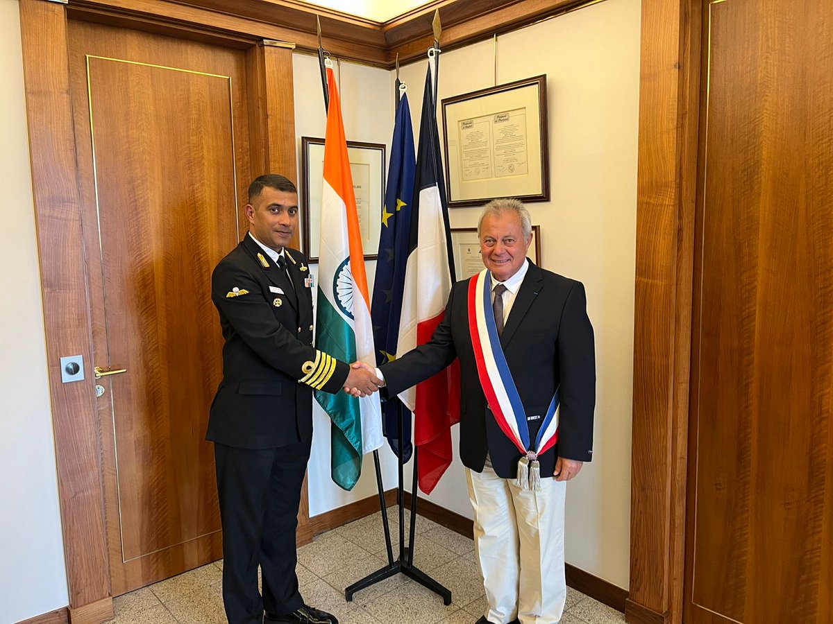 #IndianNavy's indigenously designed & built Guided Missile Destroyer #INSChennai is in @BrestFr France to participate in #BastilleDay celebrations while Indian #TriService Contingent is participating in the #BastilleDayParade where Hon'ble PM Shri @narendramodi is Guest of Honour
