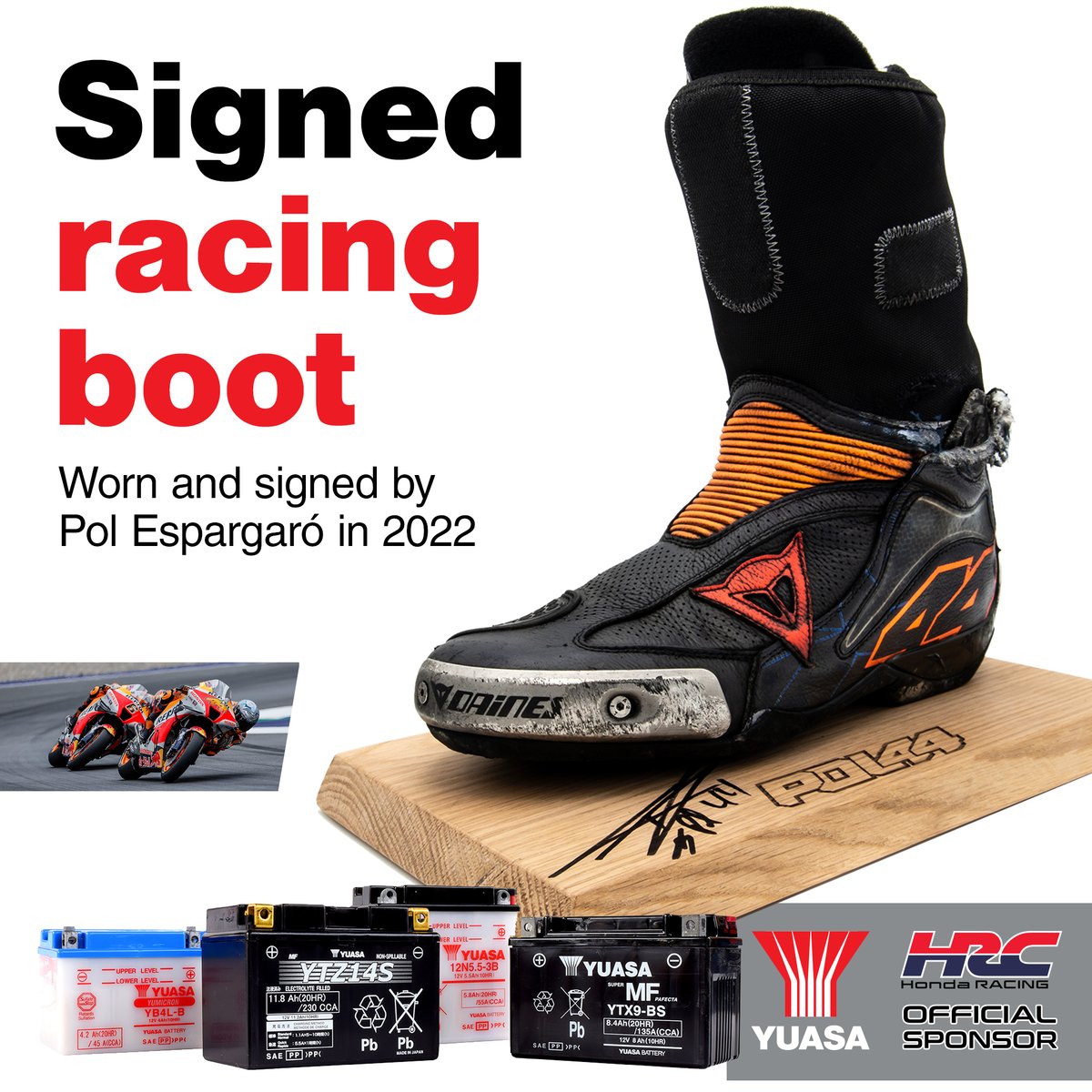 GSYuasaUK's tweet photo. COMPETITION TIME! #WinWithYuasa exclusive signed HRC Repsol Honda MotoGP prizes! 🏍️
To enter:
1.Follow us @GSYuasaUK
2.Reply with your favourite prize
For a bigger chance to retweet. Good luck! 🏁
Winners will be announced on 17/11. T&Cs apply 👉 https://t.co/VBgw2lW3Dq https://t.co/wNrA1y6SRD