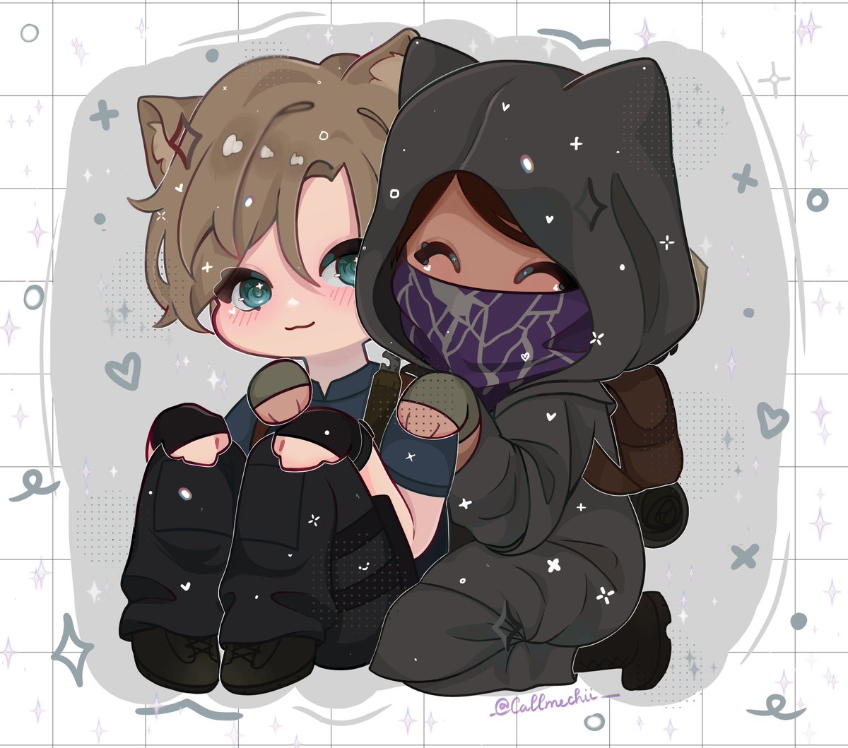 Two kittens are playing together❤️ 
.
#RE4R #RE4remake #LeonKennedy #TheMerchant #Merchannedy #LeonxMerchant #merchantleon