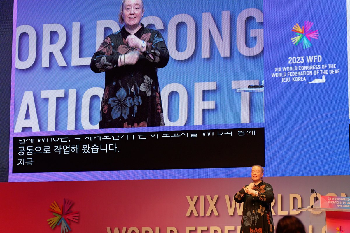 WFDeaf_org's tweet photo. Affirming the rights of deaf children we are delighted to share that the WFD XXI General Assembly in Jeju, South Korea 9-10 July, approved the WFD Declaration on the Rights of Deaf Children.
The WFD Board and Congress participants signed the Declaration https://t.co/JKEP4ULhyG