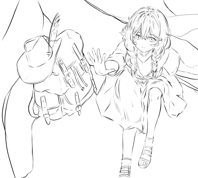 千冬ちゃんの曲のご依頼イラストwipです!
今回はファンタジー調なので劇画タッチのものを参考にペン入れしてみました! 
