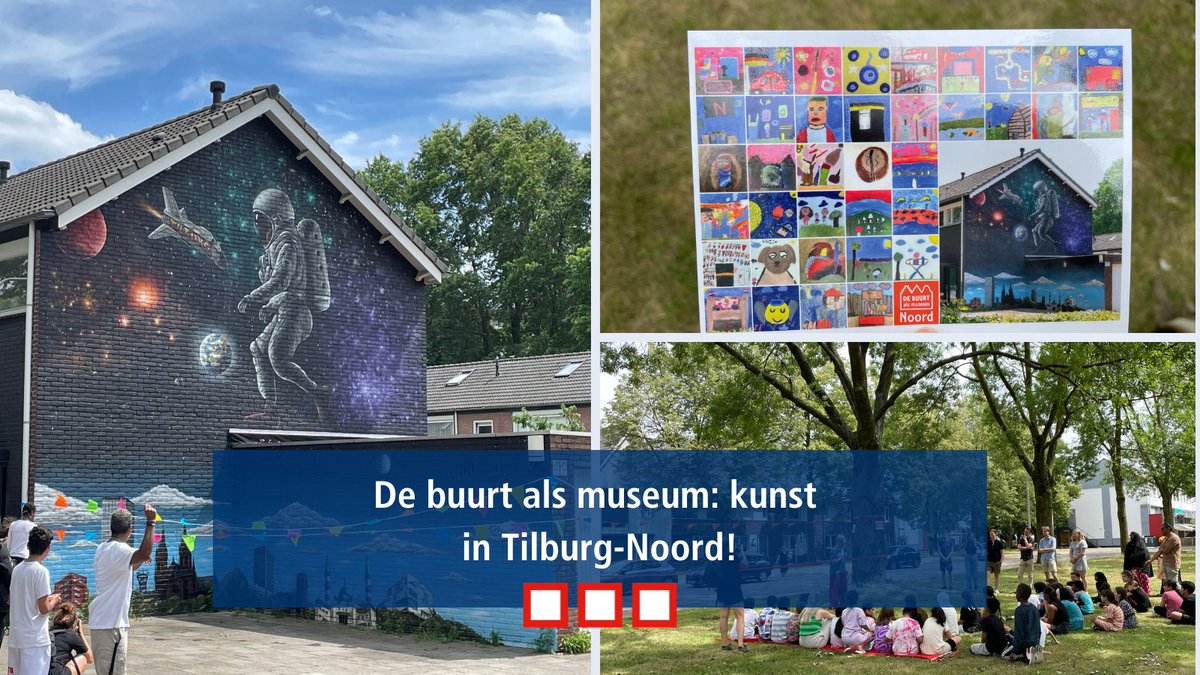 Dinsdag is #DeBuurtalsMuseum geopend in Tilburg Noord en is weer een fantastische muurschildering (door Finn Zweemer op onze woning aan de Bartokstraat 77) onthuld. Kunst in de wijk voor en door bewoners; te zien t/m 23 juli. Samen met #ArtFactTilburg #CultuurcoachNoord