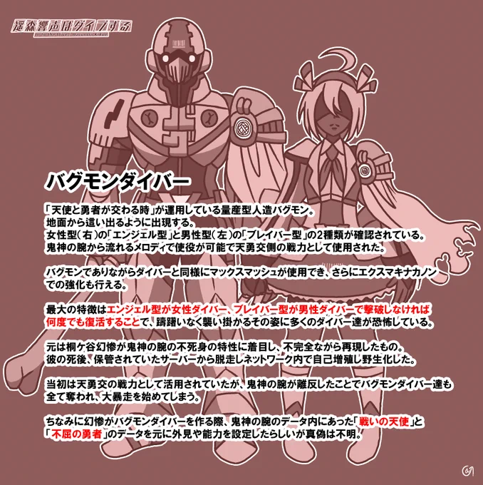 #遥森響声はダイブするキャラシート「バグモンダイバー(はるダイ版) 