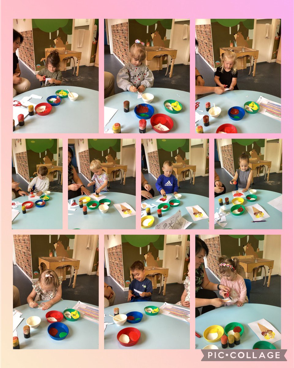 We made some fantastic Ice Creams this week! The children used scissors to cut out their own ice cream cones ✂️🍦