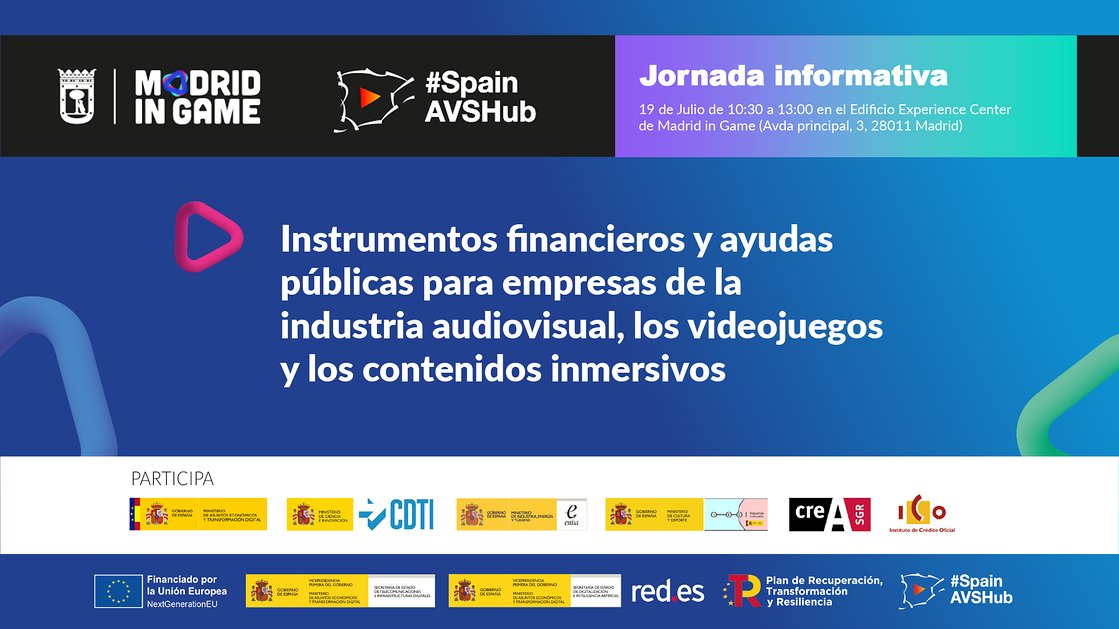 CREASGR's tweet photo. El 19 de julio, Mónica Carretero (Directora Área Industrias Culturales @CREASGR), participará en la jornada sobre instrumentos #financieros del #audiovisual, #videojuegos y contenidos #inmersivos organizada por @MadridinGame y @SpainAVSHub
Inscríbete en: https://t.co/hQd5IHKAxR https://t.co/QXaIpPtdr9
