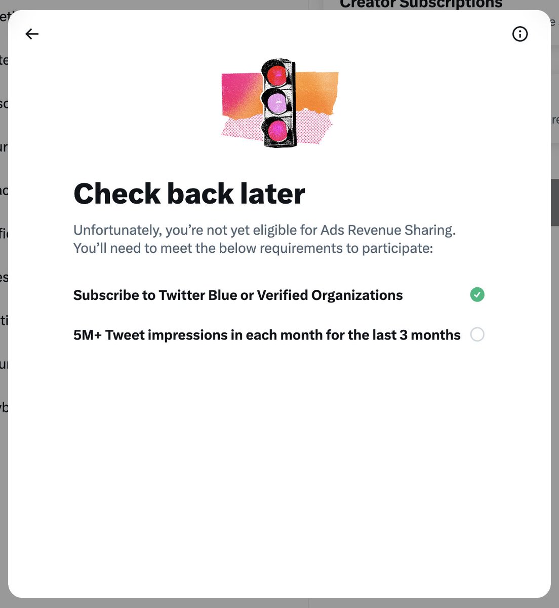 tech_updates010's tweet photo. Twitter Ad Revenue sharing requires Twitter Blue or Verified Organisations subscription.

Twitter Ad Revenue criteria ⬇️

- 5 Million+ Tweet impressions per month for the last 3 months.
- Twitter Blue subscription or Verified Organisations.
#Twitter #TwitterAds #TwitterBlue https://t.co/XcQYCHVOBk