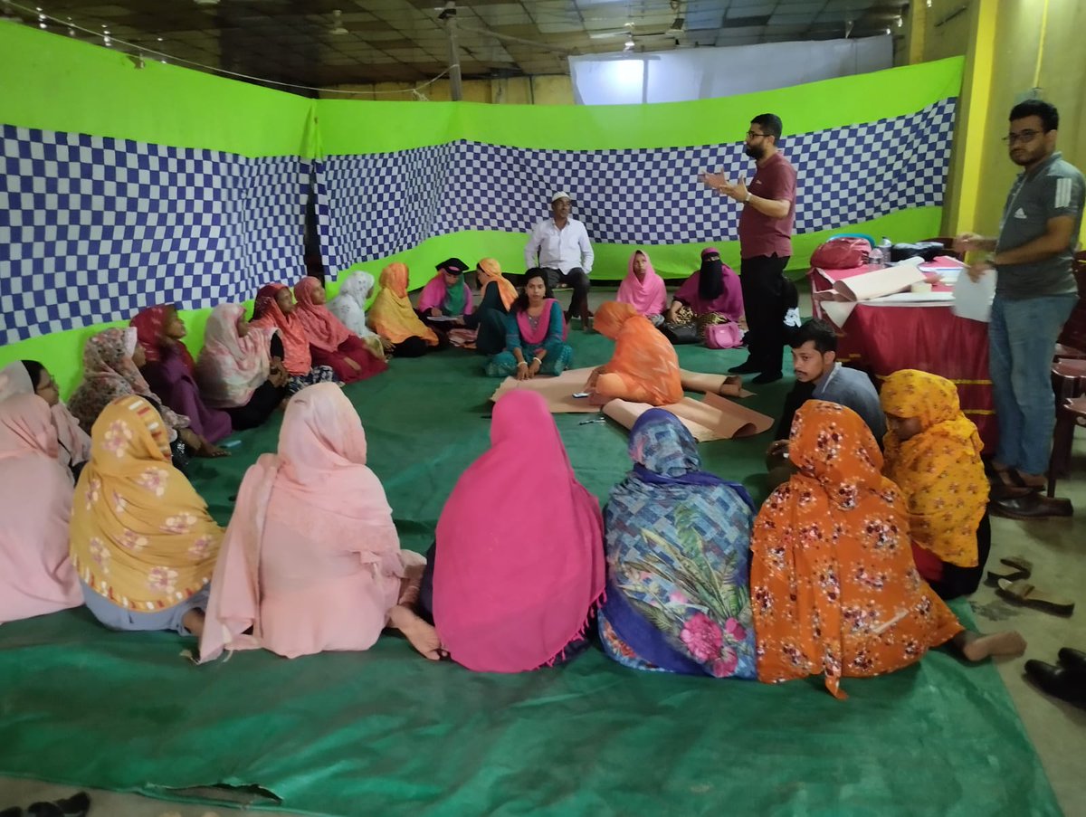 AdritaRahman's tweet photo. #HappeningNow #Community Action Plan in Shymapur. "We need a safe place where we can keep our children and go to work"- female, Shyampur. Many of the women shared their grievances of how their #children drowned while they were at #work https://t.co/B3Kbc3i4hZ