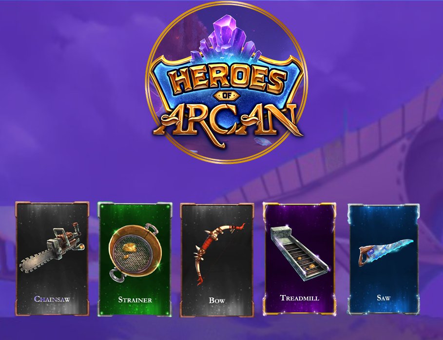 🔨 Unleash your creativity in #HeroesOfArcan with an array of new tools at your disposal! Purchase them, craft them, or explore the secondary market. Crafting your own tools requires the game token, along with the essential resources of wood and gold. Upgrade your arsenal #p2e